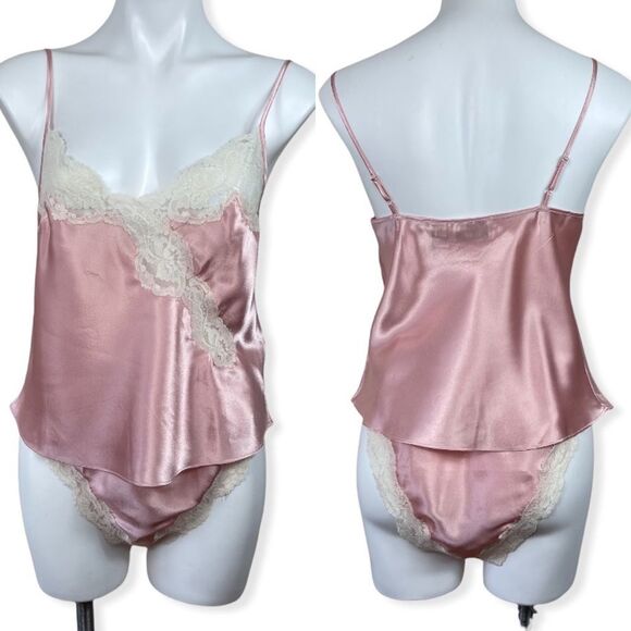 Victoria’s Secret Vintage 80s 90 Gold Label Satin Silky Cami Panty Set S M Retro - Picture 3 of 16